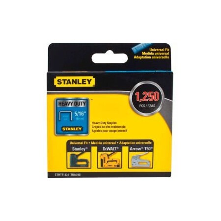 Stanley Tools Stanley® STHT71834 Heavy-Duty Narrow Crown Staples 5/16" -1,250 Pack STHT71834